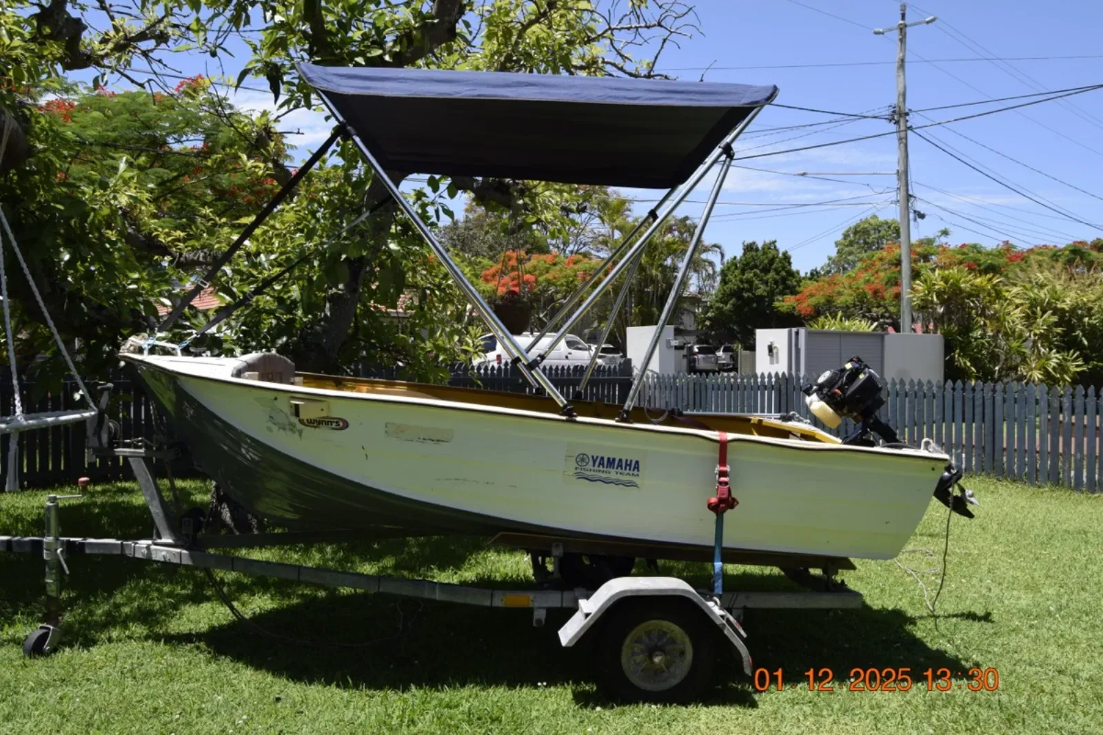 Tinny with bimini cover